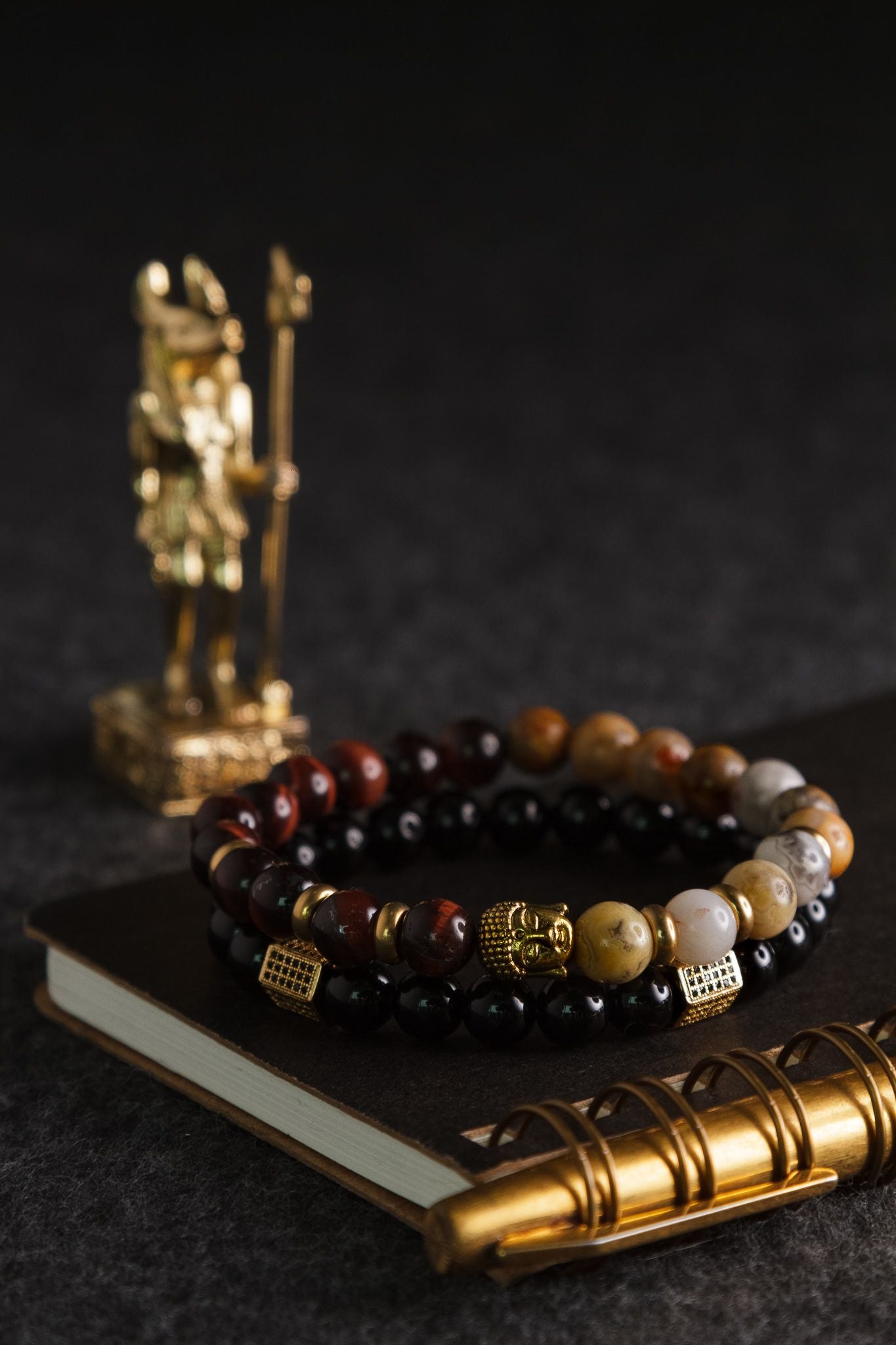 Buddha Bracelet,golden Buddha Bracelet,8mm Golden Metal Beads Bracelet,shining  Stretch Bracelet,man,women,yoga,pray,good Luck,gift - Etsy